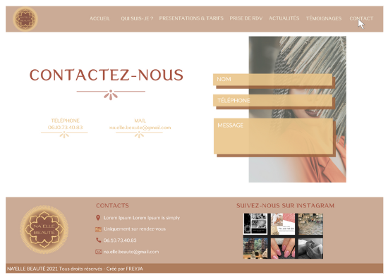 Site web Naelle' Beaute