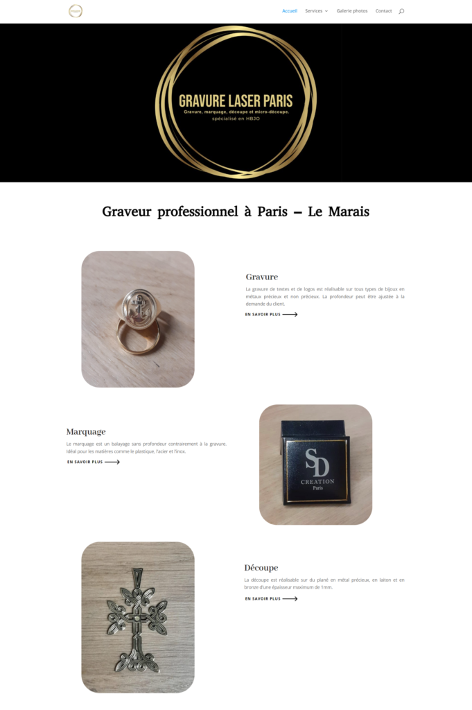 site web Gravure Laser Paris