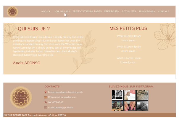 Site web Naelle' Beaute